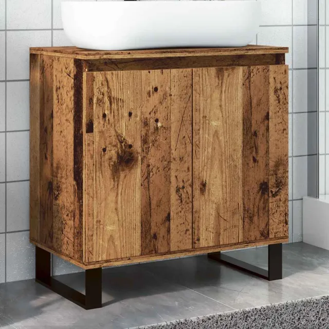 vidaXL Badkamerkast 58x33x60 cm bewerkt hout oud houtkleurig bruin, foto 2