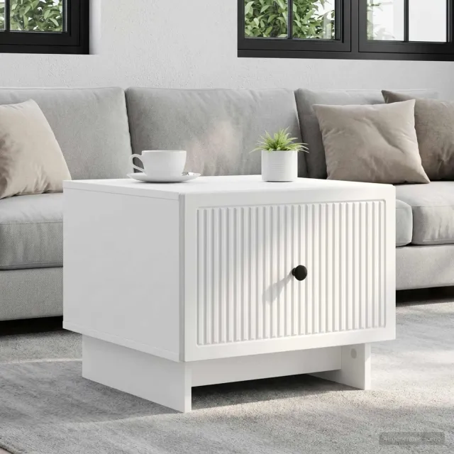 vidaXL Salontafel met lade Wit 49 x 50 x 40 cm Bewerkt hout, foto 2