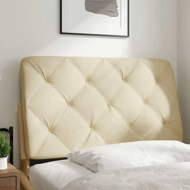 vidaXL Hoofdbordkussen 90 cm stof crèmekleurig