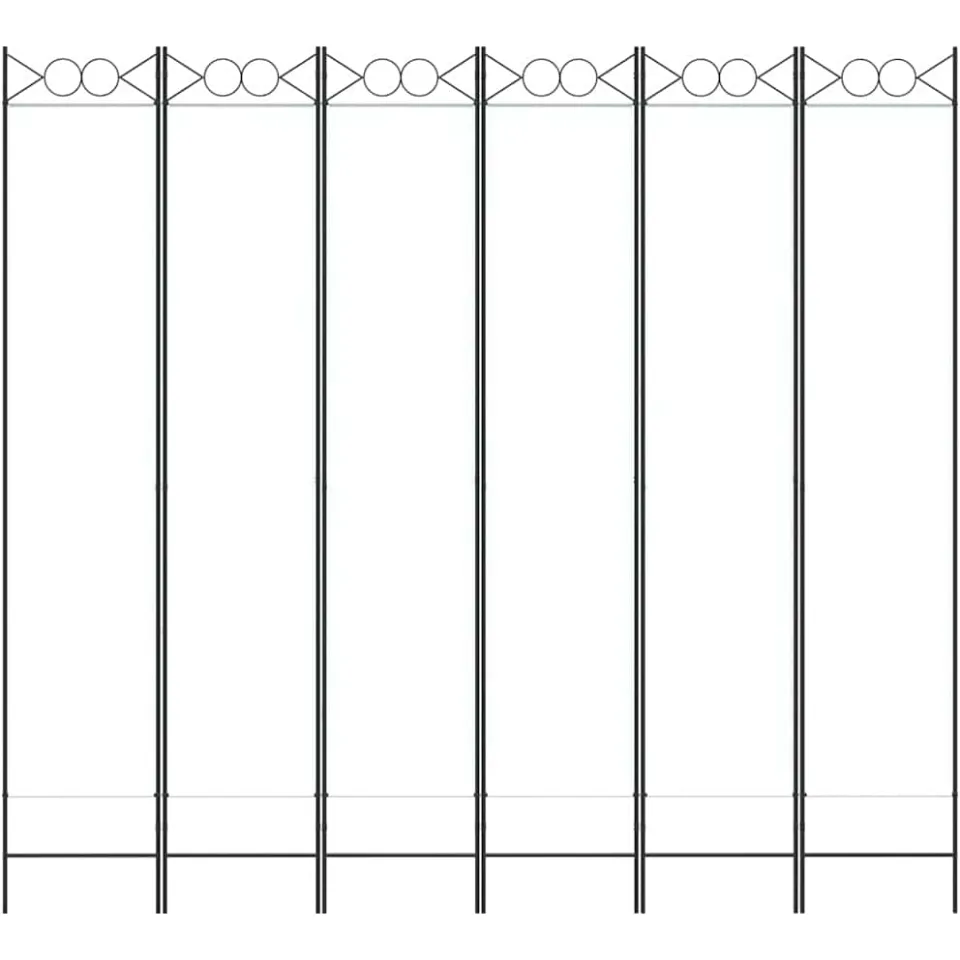 vidaXL Kamerscherm met 6 panelen 240x220 cm stof wit