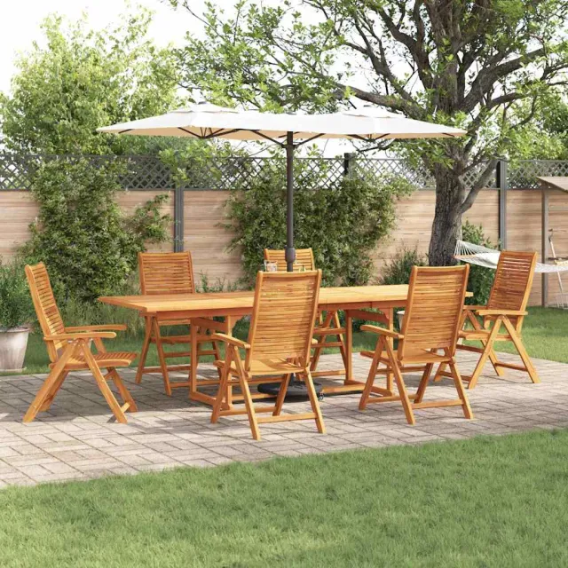 vidaXL Tuin eettafelset 7 st Bruin Massief Acaciahout