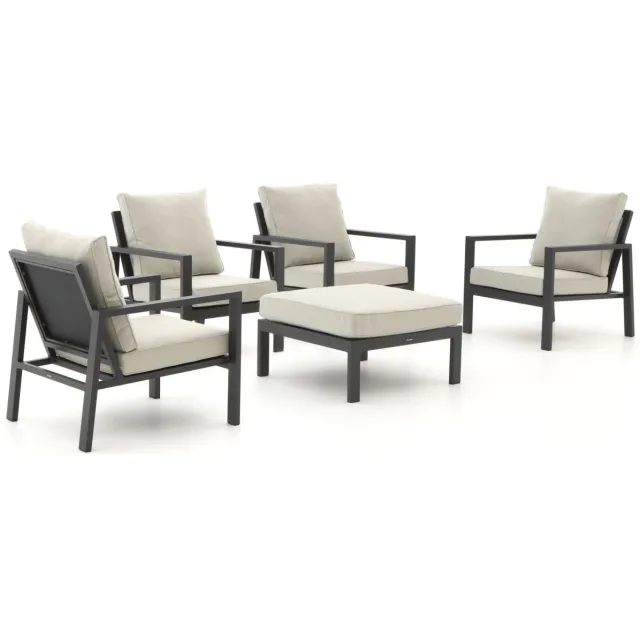 Manifesto Furniture Manifesto Alzano stoel loungeset 5-delig Grijs
