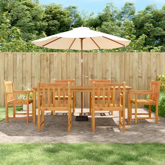 vidaXL 7-delige Tuinset massief acaciahout bruin, foto 2