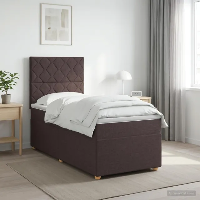 vidaXL Boxspringbed met matras Donkerbruin 80 x 200 cm Stof bruin