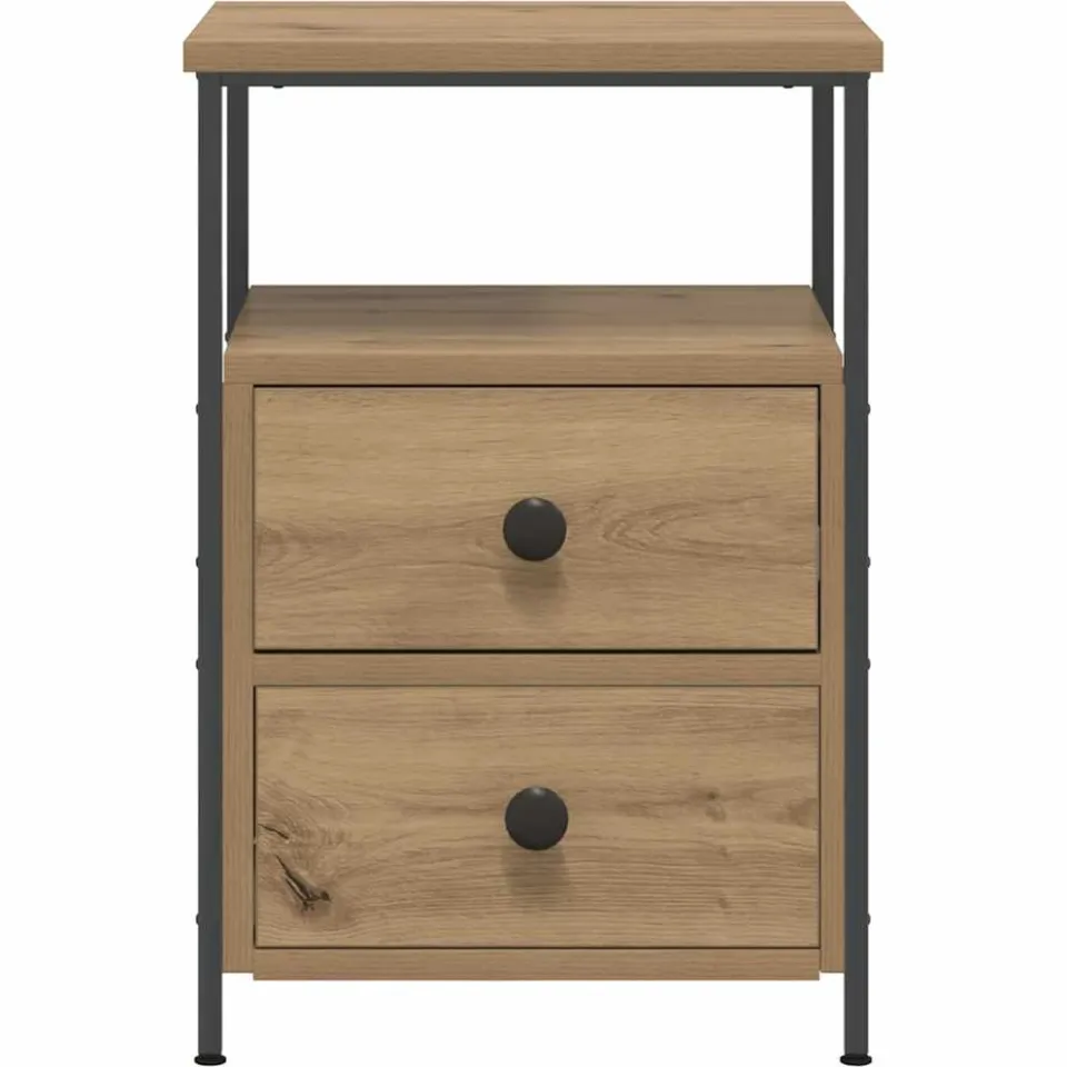 vidaXL Nachtkastjes 2 st 34x35,5x50 cm bewerkt hout artisanaal eiken, foto 4