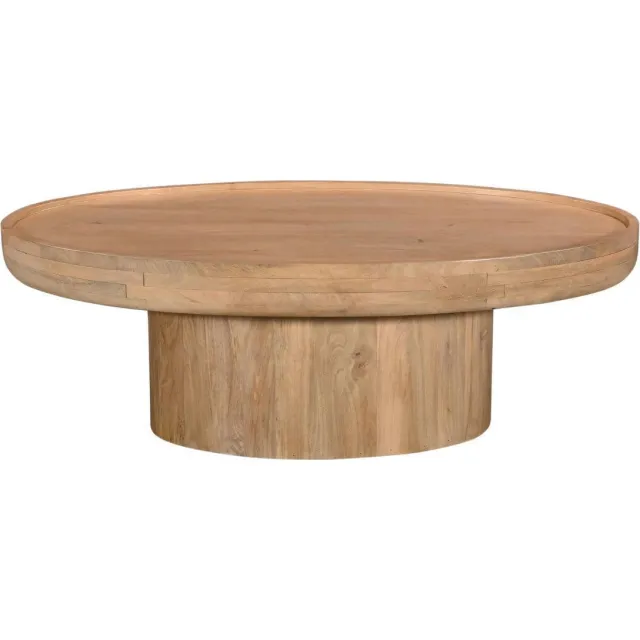 Giga Meubel Salontafel Sola Ovaal - Mangohout - Naturel - 120x65x39cm bruin