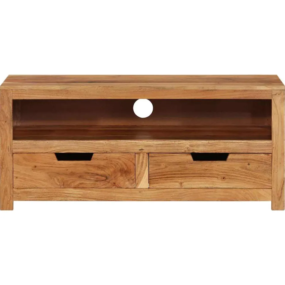 vidaXL Tv-meubel 88x35x40 cm massief acaciahout bruin, foto 2