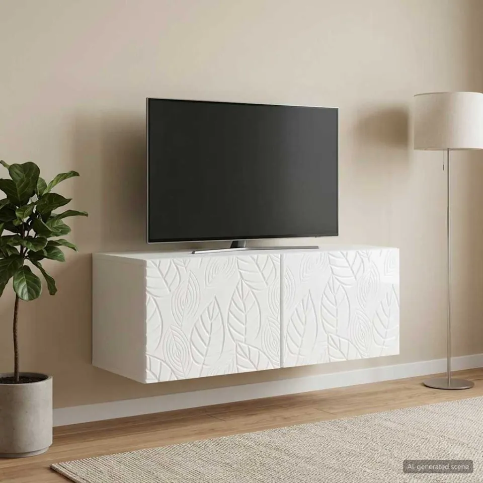vidaXL Wandbeugel TV-kast 59,5 x 41 x 30 cm Hoogglans Wit Bewerkt hout, foto 3