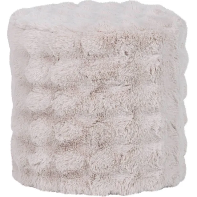WOOOD Olven Poef Hoog - Fluffy Stof - Naturel - 46x46x46 natural