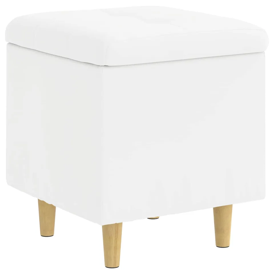 vidaXL Ottoman met Opbergruimte Wit 40 x 40 x 45 cm Kunstleer, foto 3