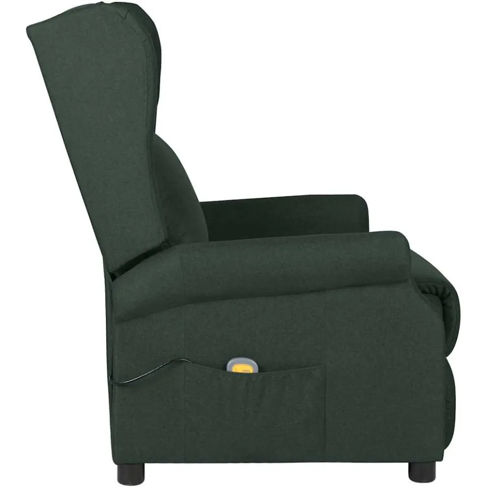 vidaXL Massagestoel stof donkergroen groen, foto 4