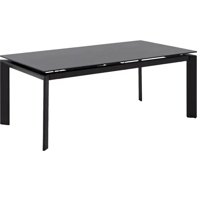 Goossens Uitschuifbare Eettafel Eliana - 200 x 76 x 100 - keramiek - zwart - rechthoekig keramiek zwart