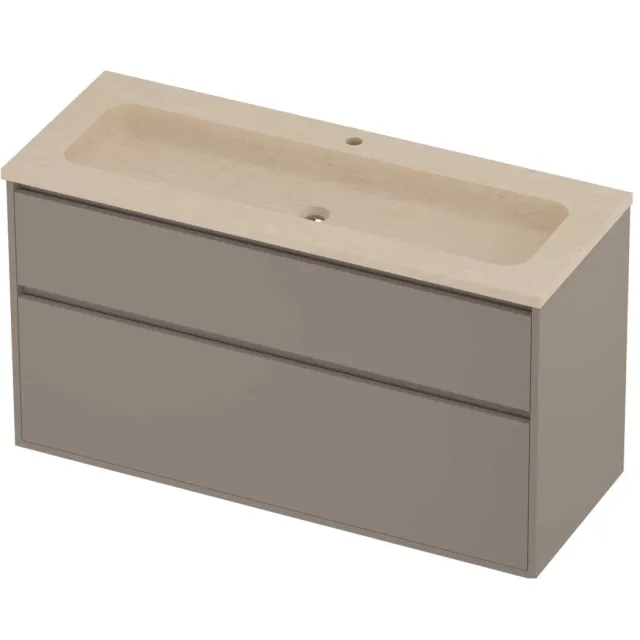 Proline Rollo Badmeubelset Hardsteen Elegant 1 Gat 2 Laden 120x46x67 cm Sand Stone Clay Beige