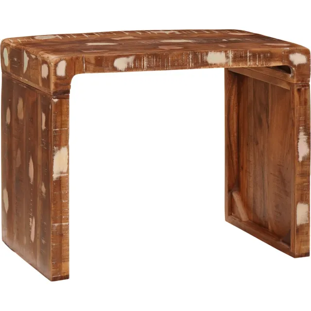 vidaXL Bijzettafel - Bruin - 60 - x - 35 - x - 46 - cm - Massief - Gerecycleerd - Hout