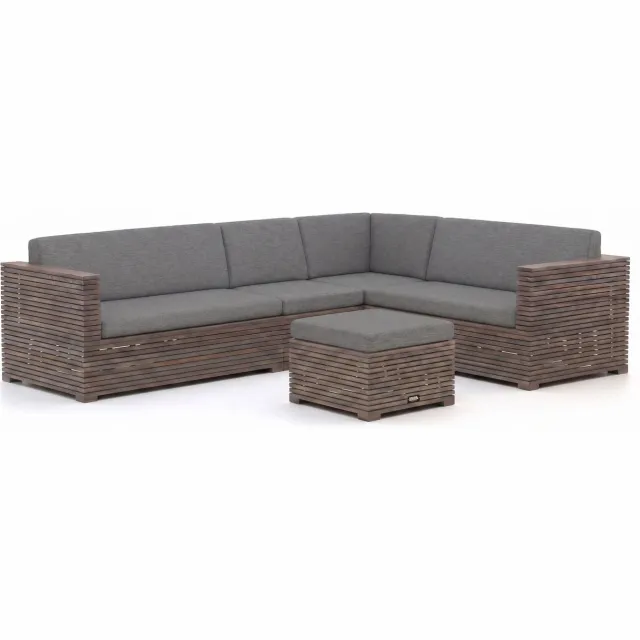 ROUGH Furniture ROUGH-C hoek loungeset 5-delig 6-zits Bruin