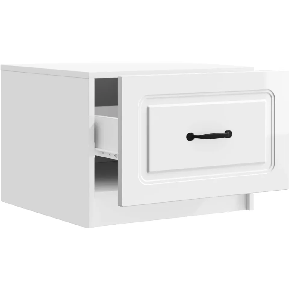 vidaXL Salontafel Hoogglans Wit 49 x 50 x 37 cm Bewerkt hout, foto 3