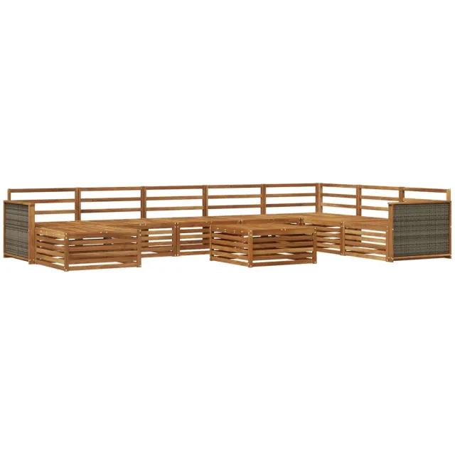vidaXL Buiten - bank - set - 9 - st - 7-zits - Naturel - Massief - Acacia - Hout