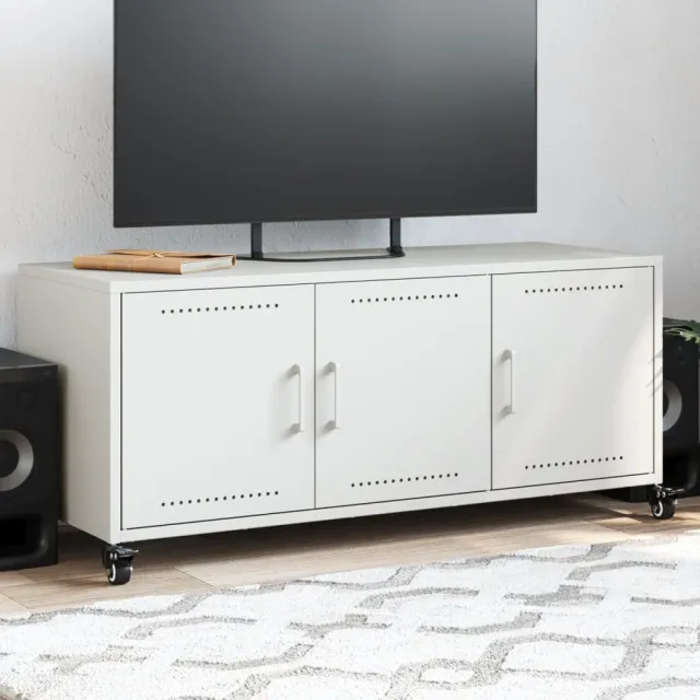 vidaXL Tv-meubel 100,5x39x43,5 cm staal wit, foto 2