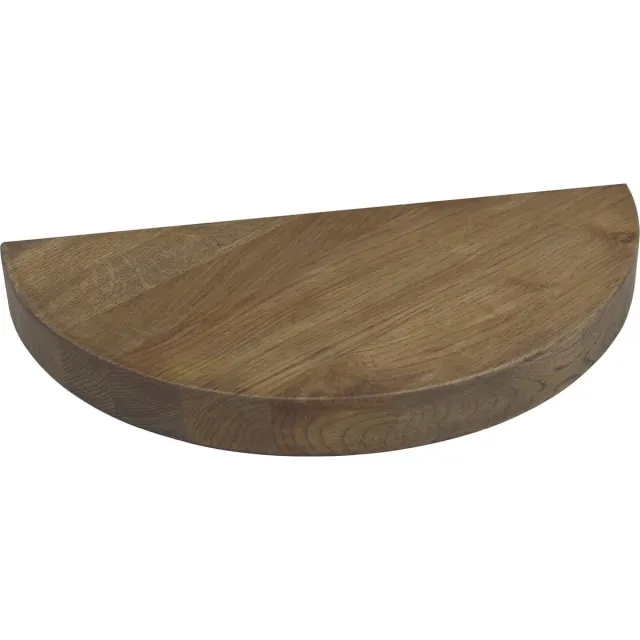 WOODBROTHERS Zwevend nachtkastje eiken klei halfrond 40 cm - Nachtkast - Nachtkastje - Zwevend nachtkastje - Nachtkastjes - Nachtkastjes modern - Nachtkastjes industrieel - Hangend nachtkastje - Zwevend kastje - Bedplank - Bedplankje