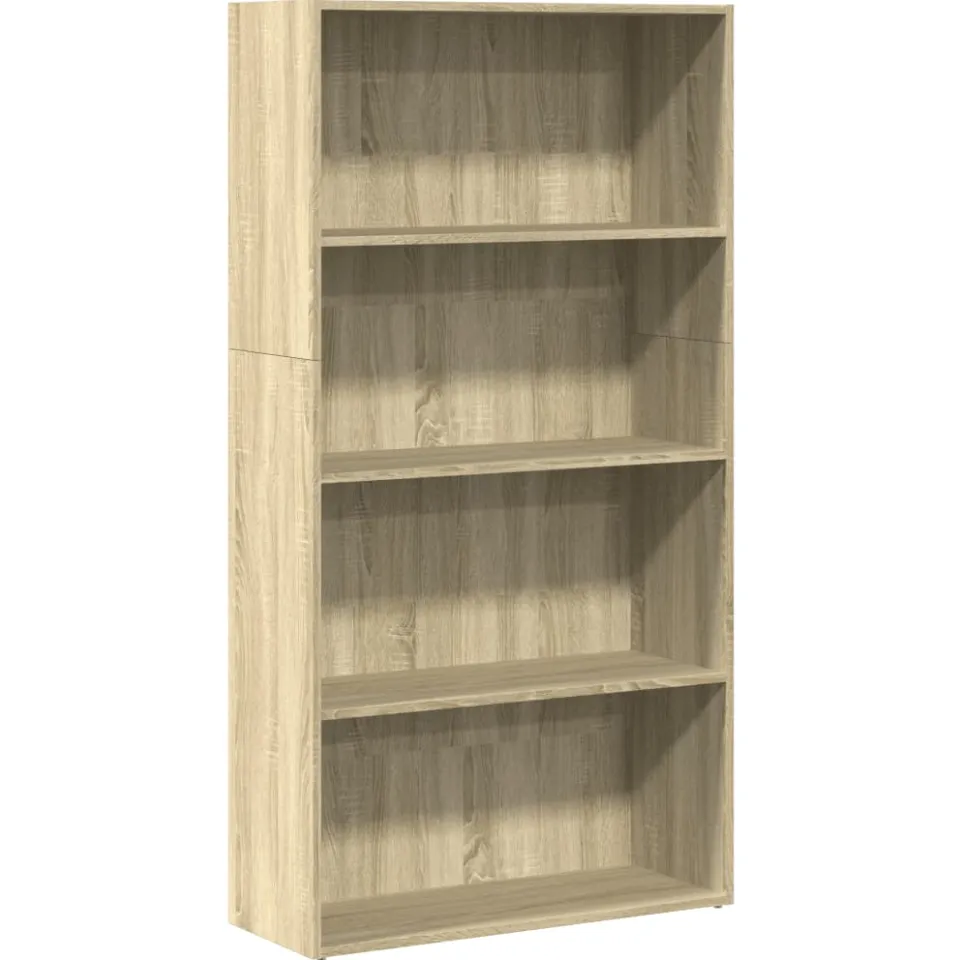 vidaXL Boekenkast 80x30x152 cm bewerkt hout sonoma eikenkleurig, foto 3