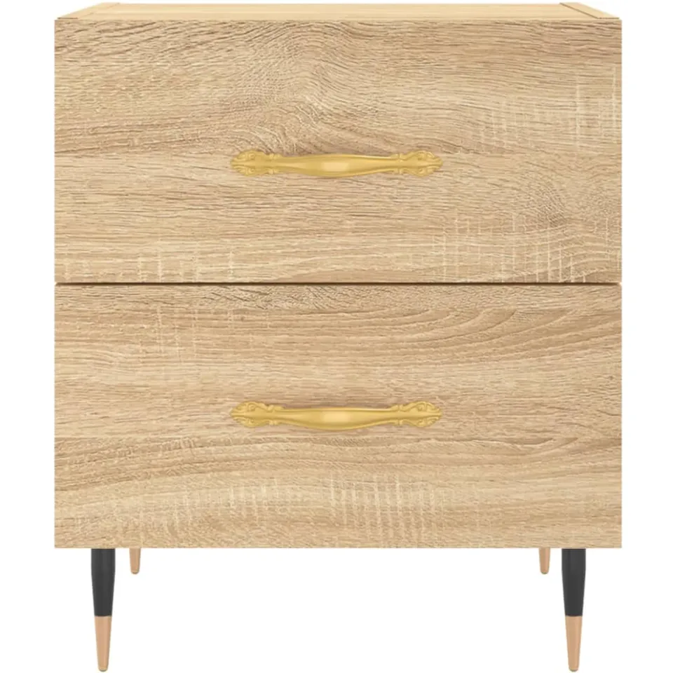 vidaXL Nachtkastjes 2 st 40x35x47,5 cm bewerkt hout sonoma eikenkleur, foto 4