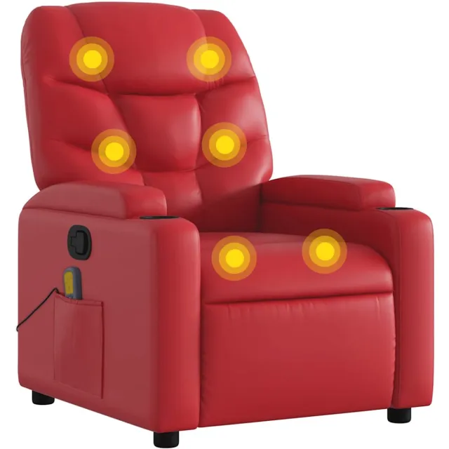 vidaXL Massagestoel - verstelbaar - kunstleer - rood