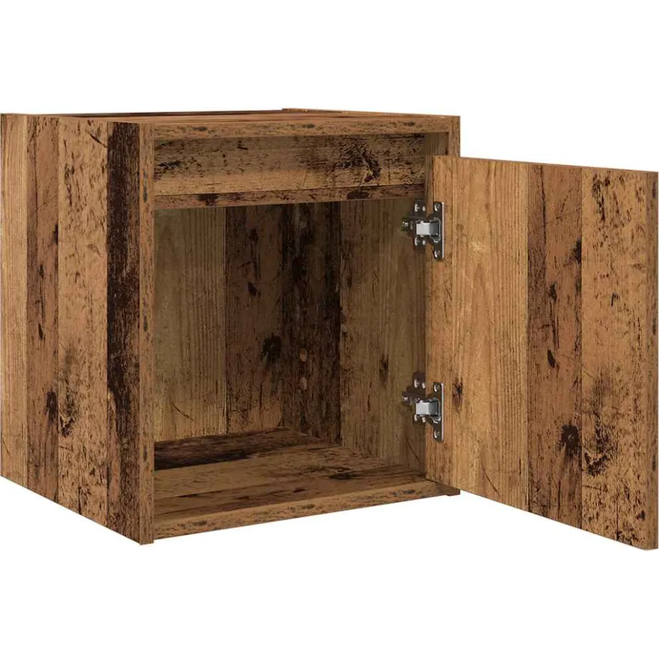 vidaXL Nachtkastje wandgemonteerd 38x34x40 cm oud houtkleurig bruin, foto 4