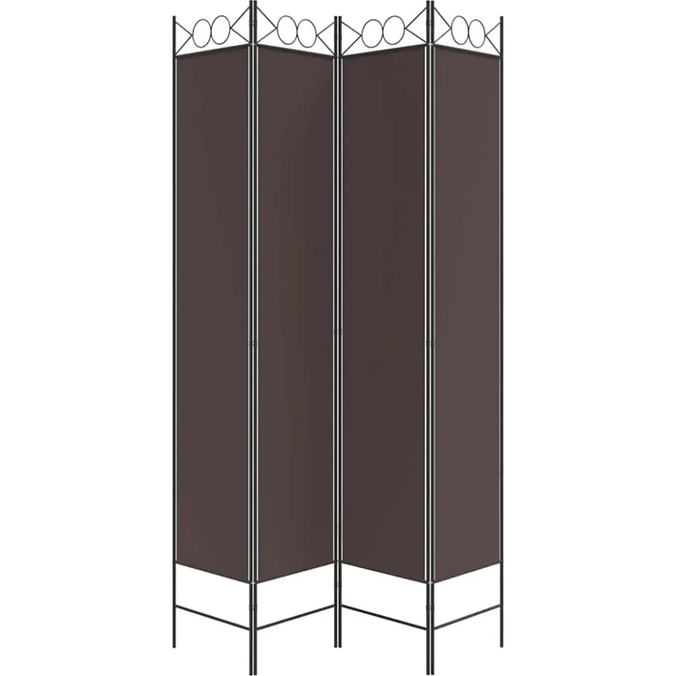vidaXL Kamerscherm met 4 panelen 160x220 cm stof bruin, foto 5