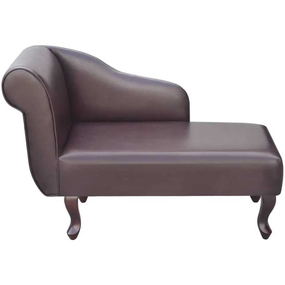 vidaXL Chaise longue kunstleer bruin, foto 2