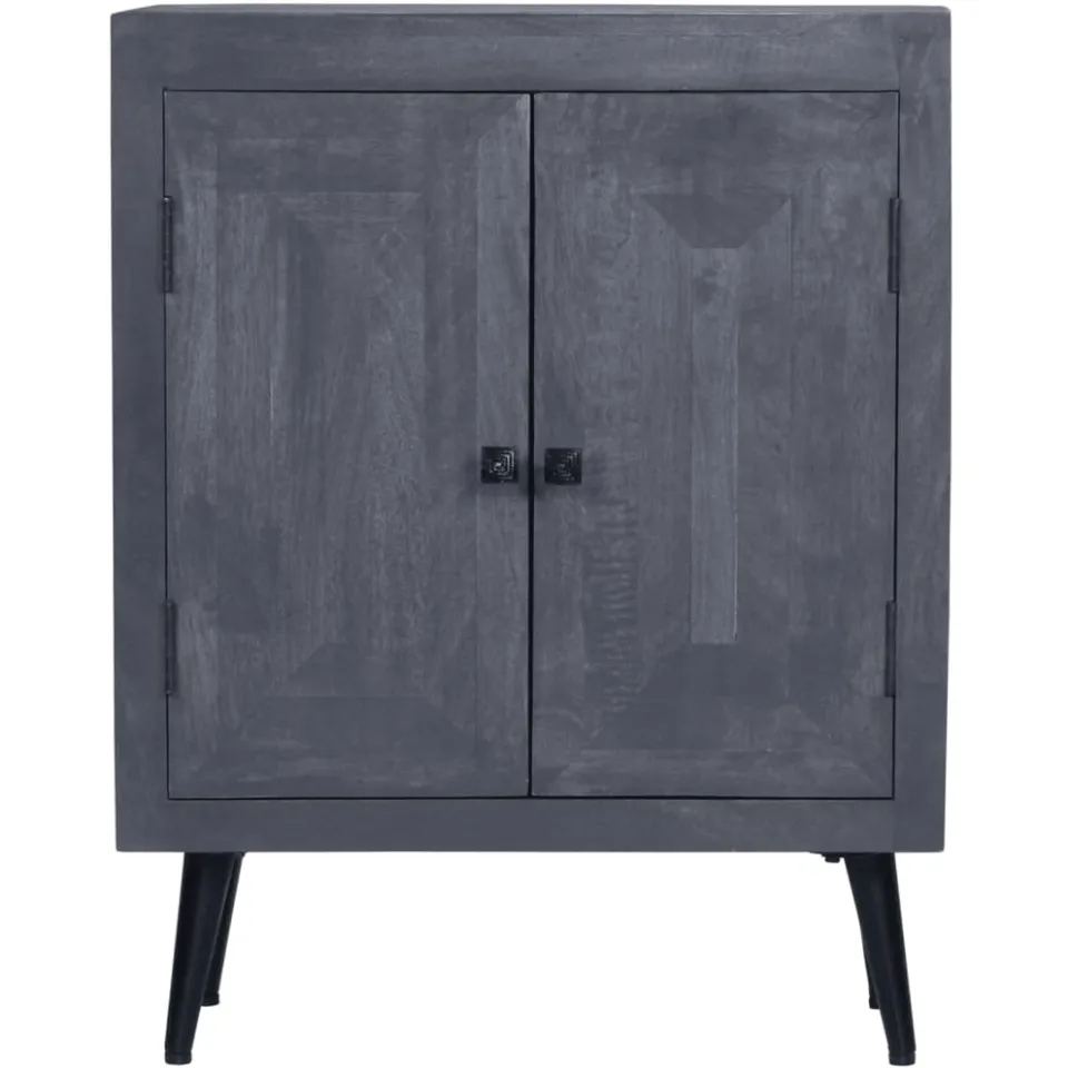 vidaXL Dressoir 60x30x76 cm massief mangohout grijs, foto 2