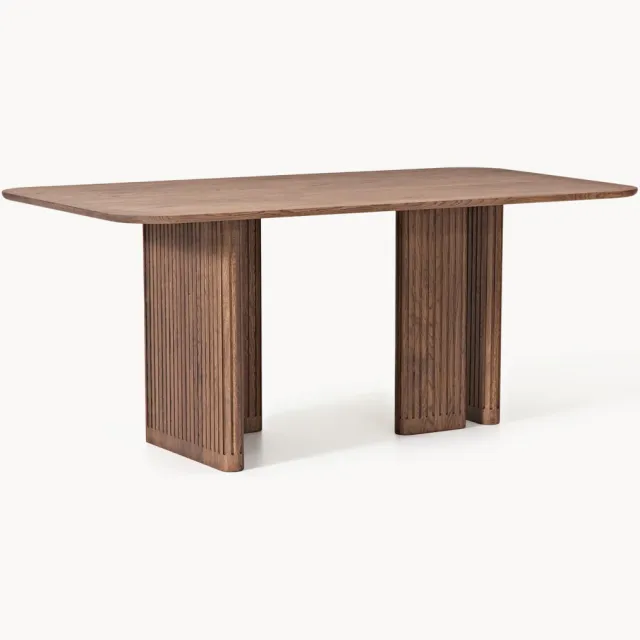 Westwing Collection Eettafel Jolka van eikenhout, in verschillende formaten Bruin