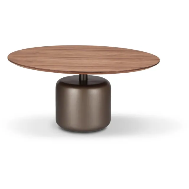 Icon Living Salontafel Sarah 004 Rond 80x38 Walnoot Poot Bronze