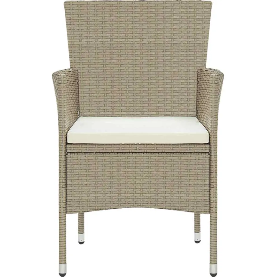 vidaXL 5-delige Tuinset poly rattan beige, foto 4
