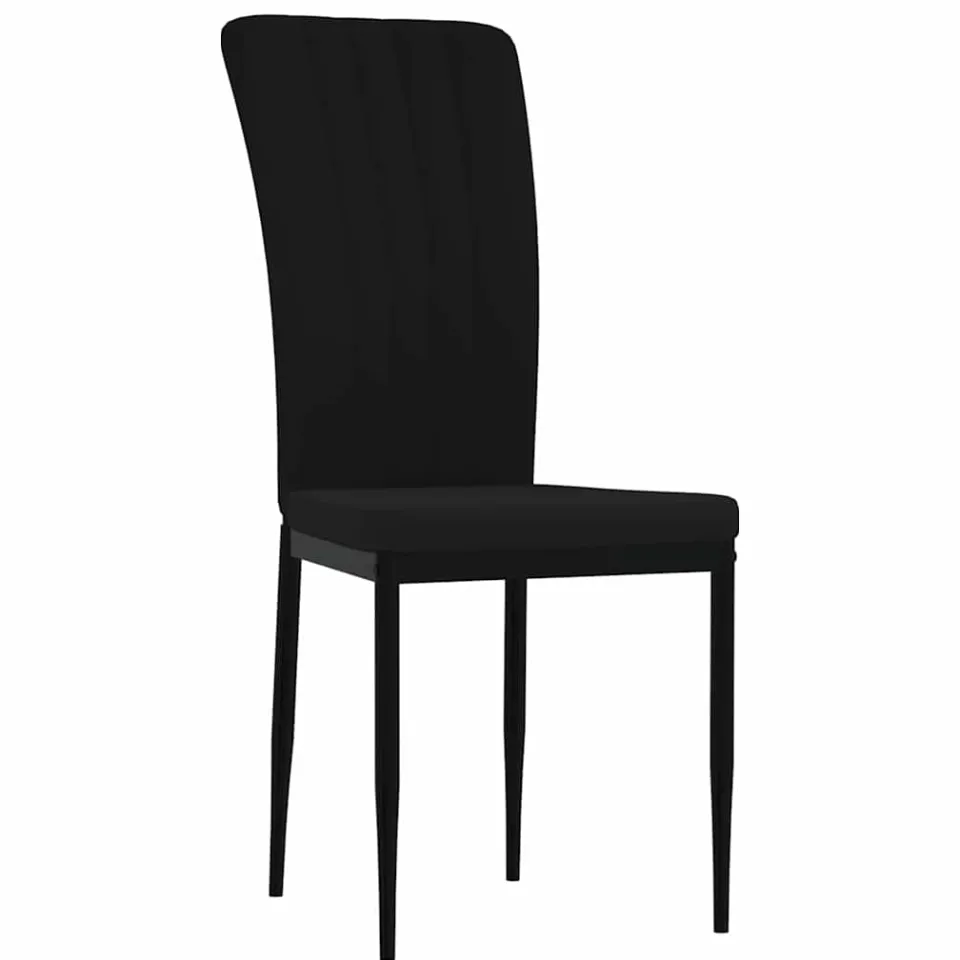 vidaXL Eetkamerstoelen 4 st fluweel zwart, foto 3