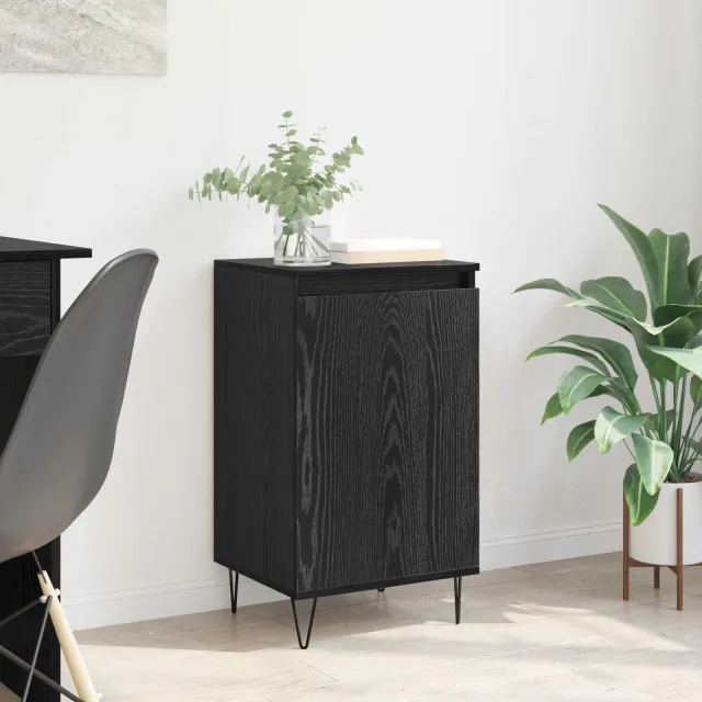 vidaXL Dressoir Zwart Eiken 40 x 35 x 70 cm Bewerkt hout
