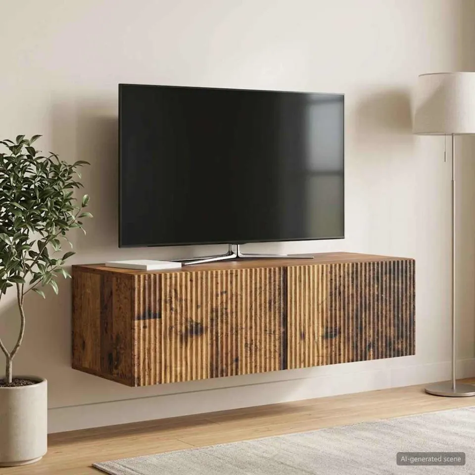 vidaXL Wandbeugel TV-kast 98 x 41 x 30 cm Oud hout Bewerkt hout bruin, foto 4