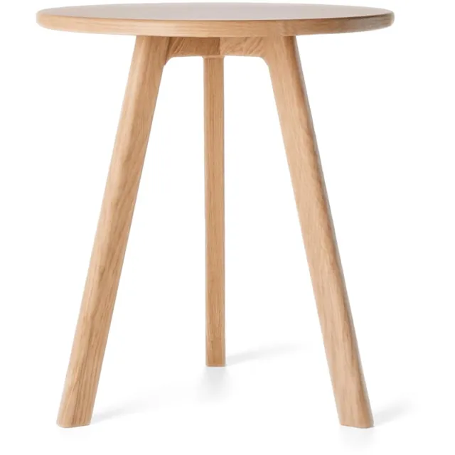 Ibenzoa Stijlvolle ronde bijzettafel van massief walnoot- en eikenhout voor elke woonkamerinrichting naturel