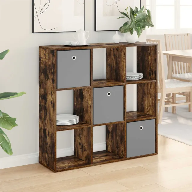 vidaXL Dressoir Gerookt eiken 102 x 31 x 99,5 cm Bruin