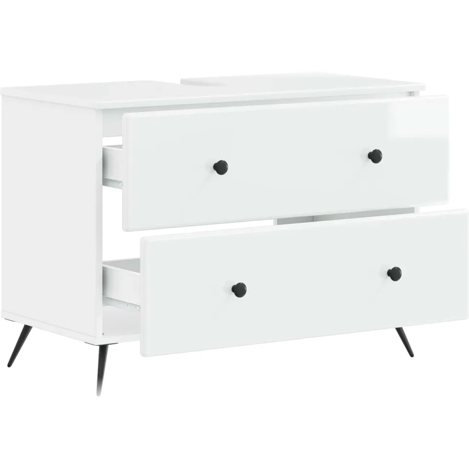 vidaXL Badkamer wastafelkast BREDA Hoogglans Wit 82 x 41 x 59 cm