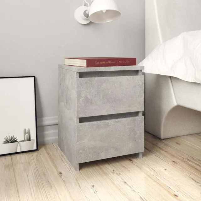 vidaXL Nachtkastjes 2 st 30x30x40 cm bewerkt hout betongrijs grijs, foto 2
