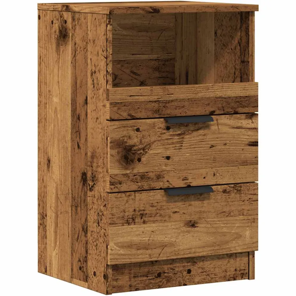 vidaXL Nachtkastje 40x36x65 cm bewerkt hout oud houtkleurig bruin, foto 3