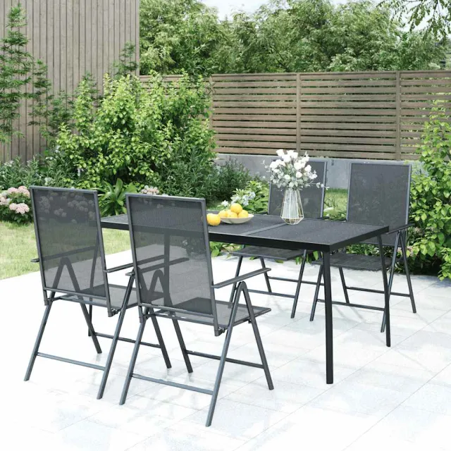 vidaXL 5-delige Tuinset staal antracietkleurig, foto 2