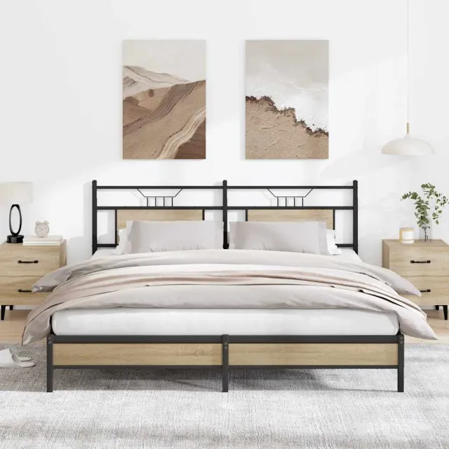 vidaXL Bedframe zonder matras 183x213cm spaanplaat sonoma eikenkleurig Bruin