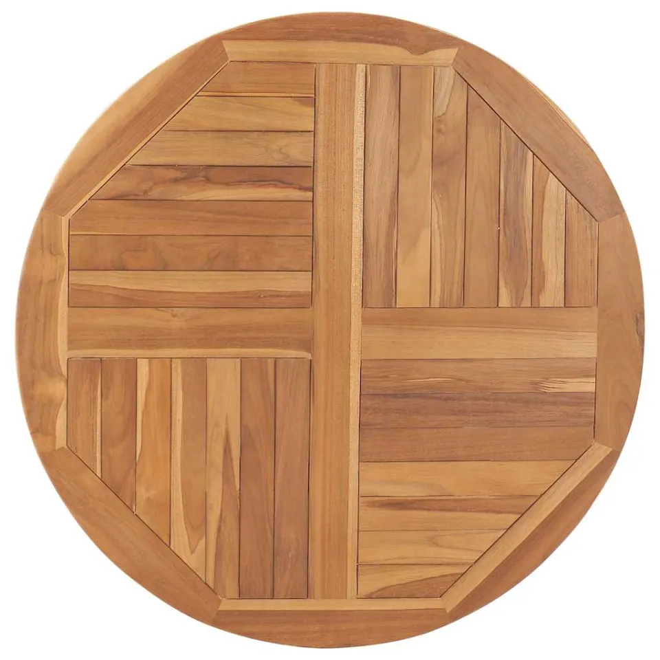 vidaXL Tafelblad rond 2,5 cm 90 cm massief teakhout bruin