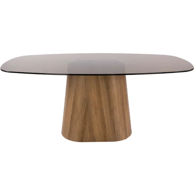 Fraaai Caruso eettafel Deens ovaal 180cm - brons glas