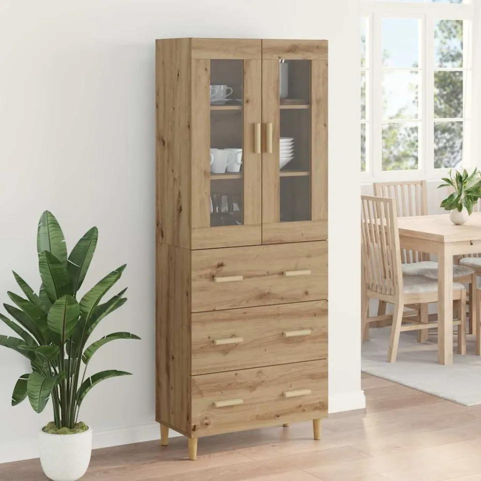 vidaXL Hoge kast Artisan Eiken 69,5 x 34 x 180 cm, foto 3