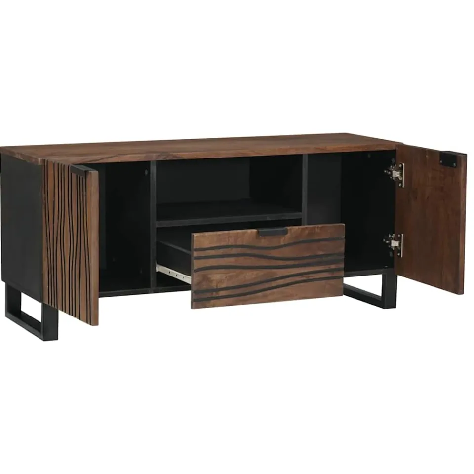 vidaXL TV Eenheden 105 x 33 x 46 cm Walnotenhout Bewerkt hout Bruin