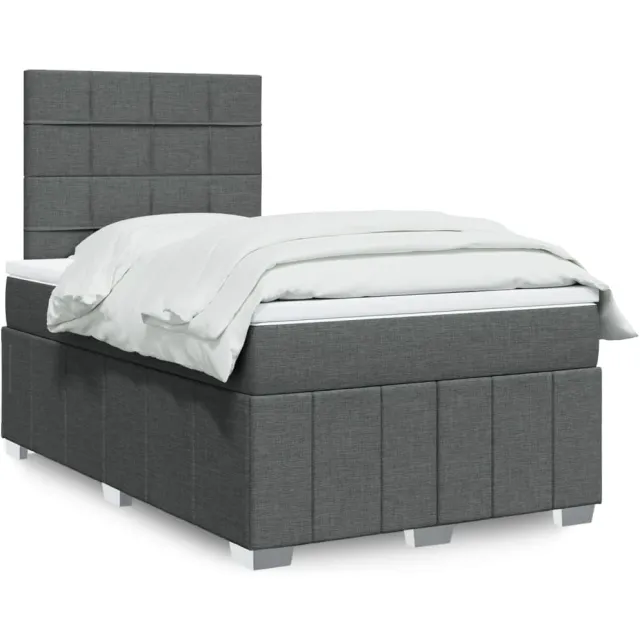 vidaXL Boxspring met matras stof donkergrijs 120x190 cm grijs