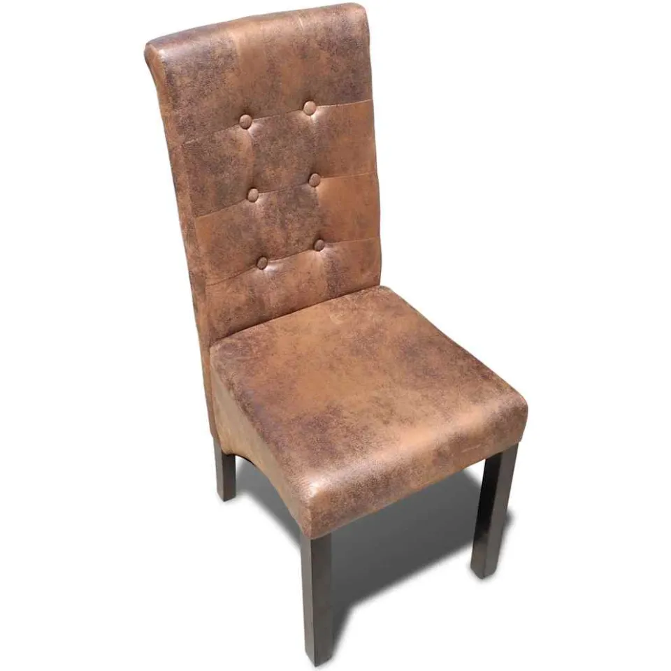 vidaXL Eetkamerstoelen 2 st kunstleer bruin, foto 2