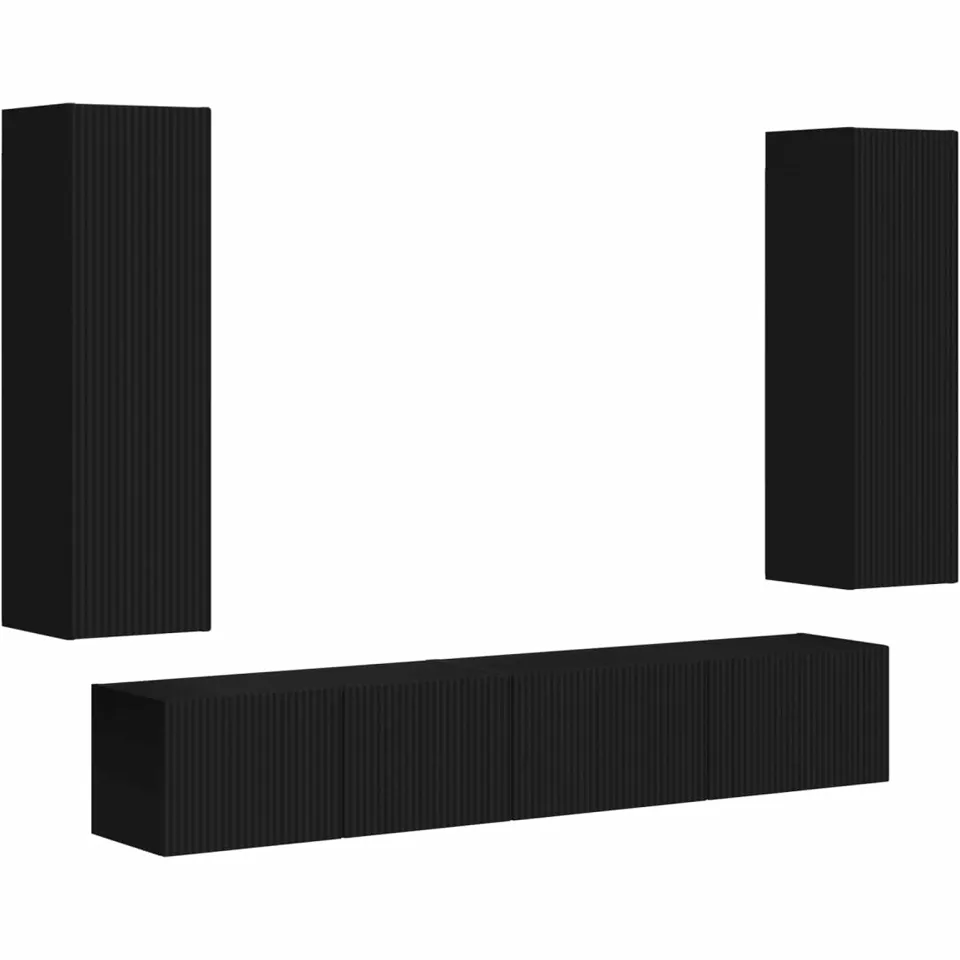 vidaXL Tv-meubelset 3 st 30 x 31 x 100 cm Zwart, foto 3